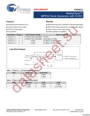 CY24212SXC-5 datasheet  